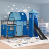 vidaXL Kinderloftbett Schwarz und Blau 107 x 200 cm Metall