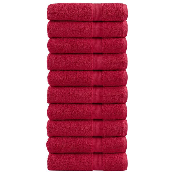 vidaXL Premium-Duscht&uuml;cher SOLUND 10 Stk. Rot 70x140 cm 600 g/m&sup2;