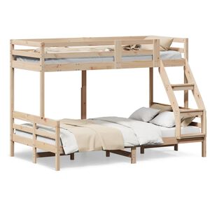 vidaXL Etagenbett 90x200/120x200 cm Massivholz Kiefer