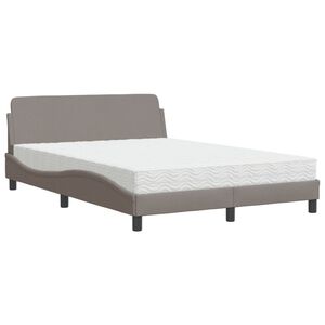 vidaXL Bett mit Matratze "Dover" Taupe 140x200 cm Stoff