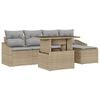 vidaXL Gartensofa-set 6 stk. Beige und Hellgrau Poly-Rattan