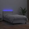 vidaXL Boxspringbett mit Matratze & LED Wei&szlig; 100x200 cm Kunstleder