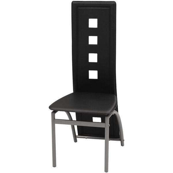 vidaXL Esszimmerst&uuml;hle 2 Stk. Schwarz Kunstleder