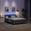 vidaXL Boxspringbett mit Matratze Dunkelgrau 140 x 200 cm Stoff