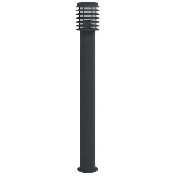 vidaXL Wegeleuchte mit Steckdose Schwarz 110 cm Edelstahl