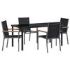 vidaXL Garten Essgruppe 5 pcs Schwarz Pulverbeschichteter Stahl