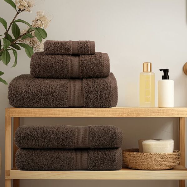 vidaXL Premium Saunat&uuml;cher SOLUND 4 Stk. Braun 80x200 cm 600 g/m&sup2;
