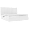 vidaXL Bett mit Stauraum und LED Reinwei&szlig; 200 x 200 cm Kunstleder