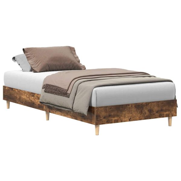 vidaXL Bettgestell ohne Matratze R&auml;uchereiche 90x200 cm Holzwerkstoff