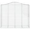 vidaXL Gabionen mit Hochbogen 7 Stk. 200x50x160/180cm Verzinktes Eisen