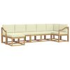 vidaXL Outdoor-Sofagarnitur mit Kissen 7 pcs Wei&szlig; und Creme Polyester