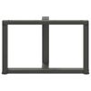 vidaXL Couchtischbeine T-Form 2 Stk. Anthrazit 70x25x(42-43) cm Stahl