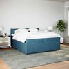 vidaXL Boxspringbett mit Matratze Blau 200x200 cm Samt