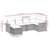 vidaXL 6-tlg. Garten-Sofagarnitur mit Kissen Grau Poly Rattan