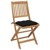 vidaXL Klappbare Gartenst&uuml;hle 2 Stk. mit Kissen Massivholz Akazie
