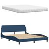 vidaXL Bett mit Matratze "Hanko" Blau 160x200 cm Stoff