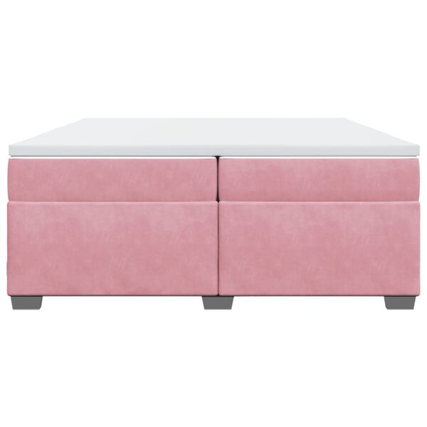 vidaXL Boxspringbett mit Matratze Rosa 200x200 cm Samt