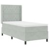 vidaXL Boxspringbett mit Matratze Hellgrau 100 x 200 cm Samt