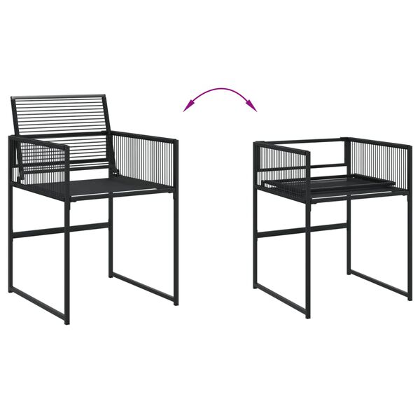 vidaXL 13-tlg. Garten-Essgruppe Schwarz Poly Rattan