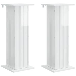 vidaXL Pflanzenst&auml;nder 2 pcs Hochglanz Wei&szlig; 30,5 x 30 x 80,5 cm
