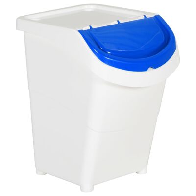 vidaXL Abfallbehälter mit Deckeln 3 Stk. Stapelbar Weiß PP 120 L