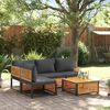 vidaXL 5-tlg. Garten-Sofagarnitur mit Kissen Massivholz Akazie