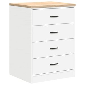 vidaXL Garagen-Aufbewahrungsschrank Wei&szlig; 60x51x85 cm Massivholz Kiefer