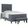 vidaXL Boxspringbett mit Kopfteil Dunkelgrau 200 x 120 cm Samt