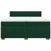vidaXL Boxspringbett mit Matratze Dunkelgr&uuml;n 200x200 cm Samt