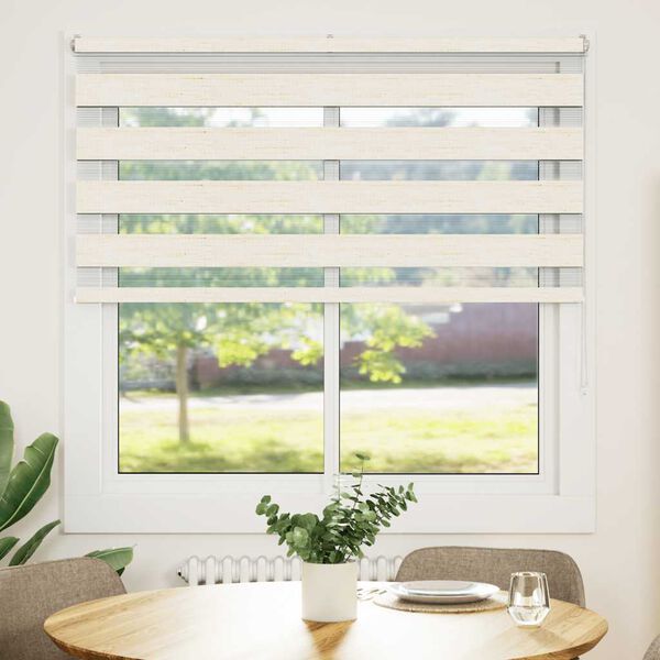 vidaXL Doppelrollo Marmorbeige 140x150cm Stoffbreite 135,9 cm Polyester