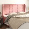 vidaXL Kopfteil mit Ohren Rosa 163x23x118/128 cm Samt