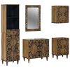 vidaXL Badezimmerm&ouml;bel-Set mit Schubladen 5 pcs Braun Massivholz Mango