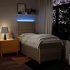 vidaXL Boxspringbett mit Matratze Creme 90x190 cm Stoff