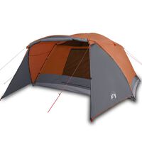vidaXL Campingzelt mit Vorzelt 4 Personen Grau und Orange Wasserfest