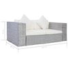 vidaXL 2-tlg. Sofagarnitur mit Auflagen Grau Natur Rattan