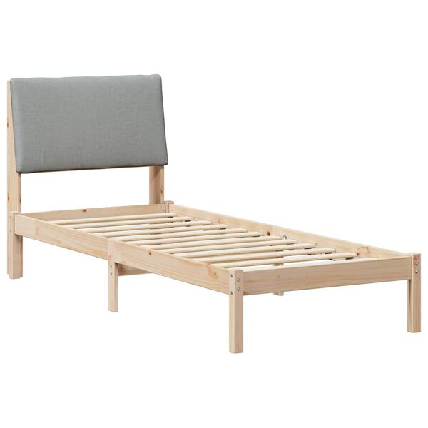vidaXL Bettgestell Braun und hellgrau 80 x 200 cm Massivholz Kiefer