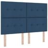 vidaXL Boxspringbett mit Matratze mit Kopfteil Blau 160 x 200 cm Stoff
