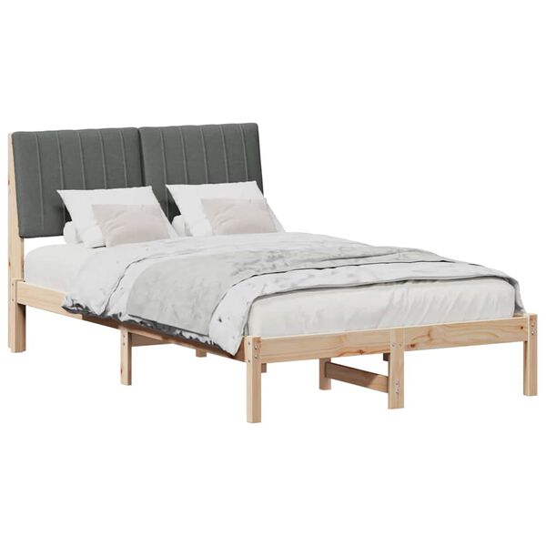 vidaXL Bettrahmen mit Kopfteil Braun 120 x 200 cm Massives Kiefernholz