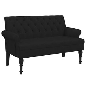 vidaXL Bank mit R&uuml;ckenlehne Schwarz 120x62x75,5 cm Stoff