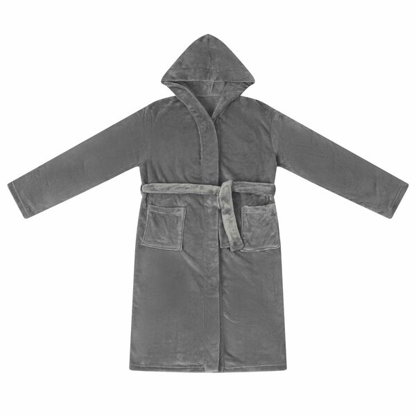 vidaXL Bademantel Hoodie Dunkelgrau XXXL Flanell