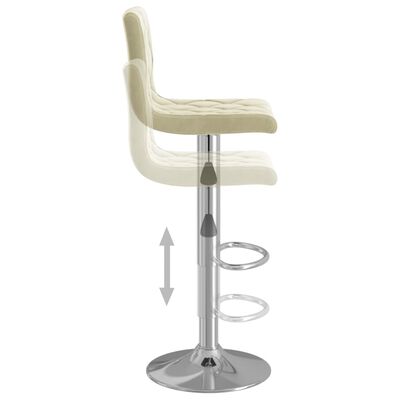 vidaXL Barhocker 2 Stk. Creme Samt