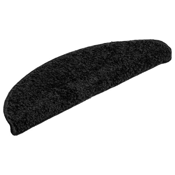 vidaXL Stufenmatten 30 Stk. 56x17x3 cm Schwarz Halbrund
