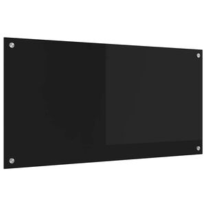 vidaXL K&uuml;chenr&uuml;ckwand Schwarz 100 x 50 cm Geh&auml;rtetes Glas
