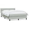 vidaXL Boxspringbett mit Matratze Hellgrau 160x220 cm Samt