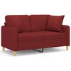 vidaXL 2-Sitzer-Sofa mit Kissen Weinrot 120 cm Stoff