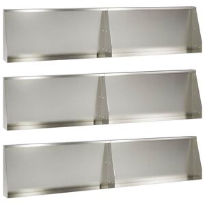 vidaXL St&uuml;tzmauer 6 stk. 100 x 12 x 30 cm Edelstahl Silber