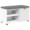 vidaXL Flurbank mit Kissen Uni Wei&szlig; 80 x 38 x 46 cm