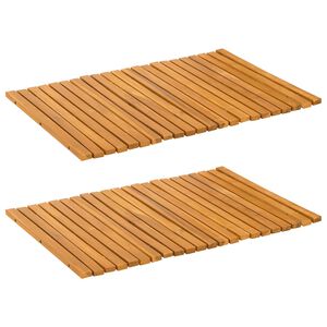 vidaXL Badematte Uni Braun 60 x 40 cm Holz
