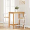 vidaXL Barhocker 2 Stk. Weiß Massivholz Gummibaum