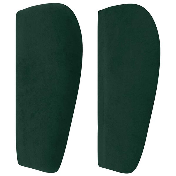 vidaXL Kopfteil mit Ohren Dunkelgr&uuml;n 203x23x78/88 cm Samt